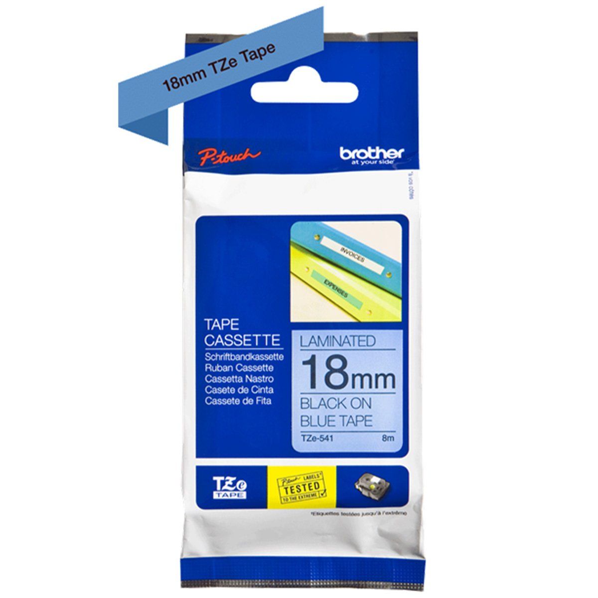 Cinta Brother TZe-541 18mm x 8m negro sobre azul, marca BROTHER - Foto 2