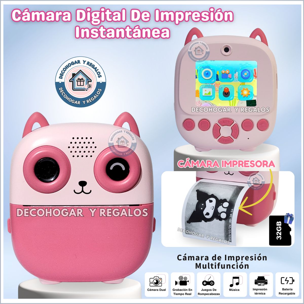 GENERICO - Cámara Digital de Impresión Térmica de Juguete Niños