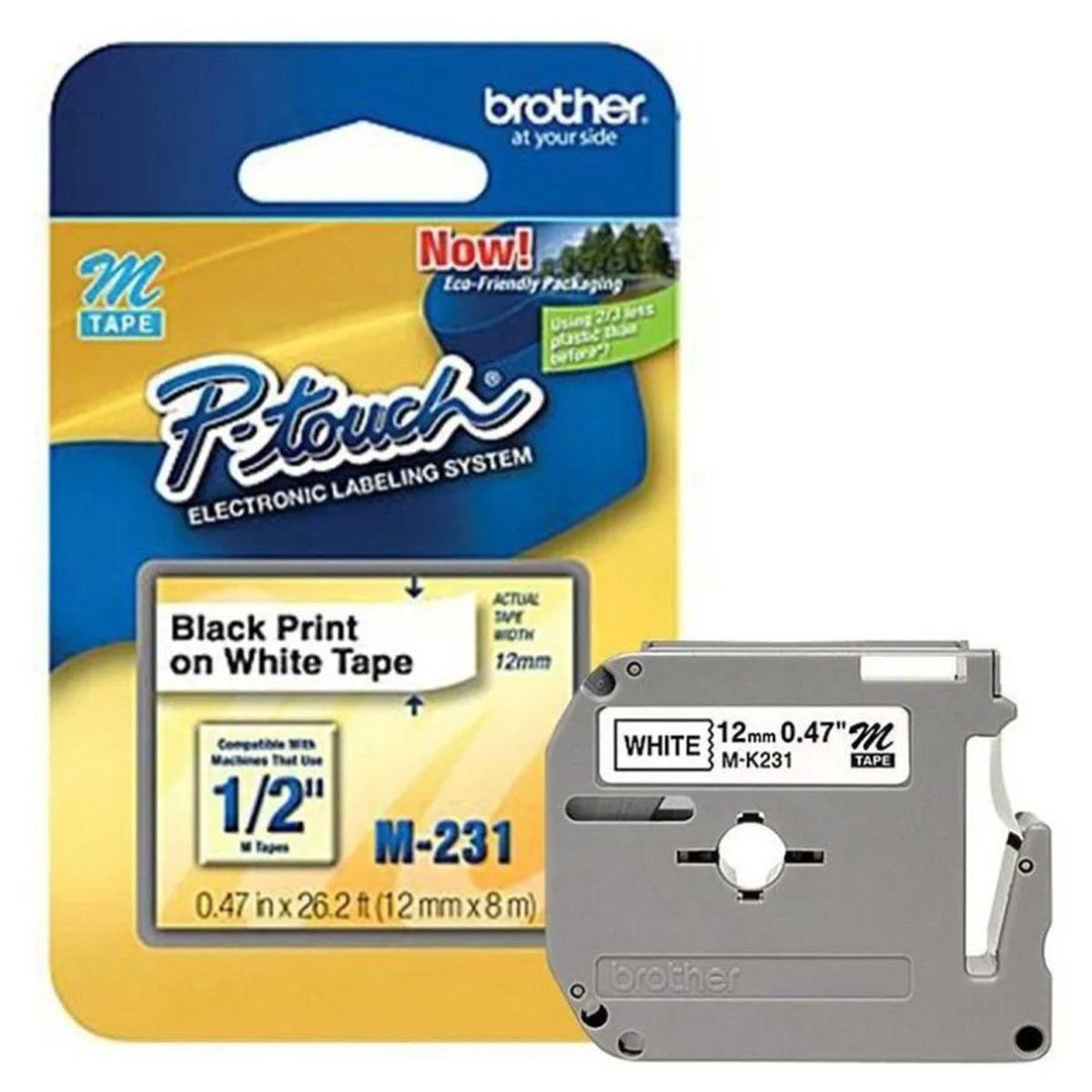 BROTHER - Cinta Etiqueta Brother M-231 Blanca texto Negro