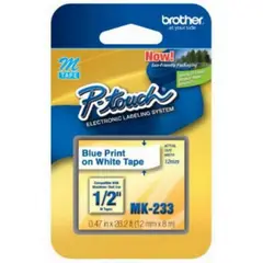 BROTHER - Cinta Etiqueta MK-233 Blanca texto Azul