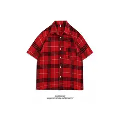 EDWINAYY - Hombre Camisa Cuadros Camisa Le?adora Hombre Verano Camisa