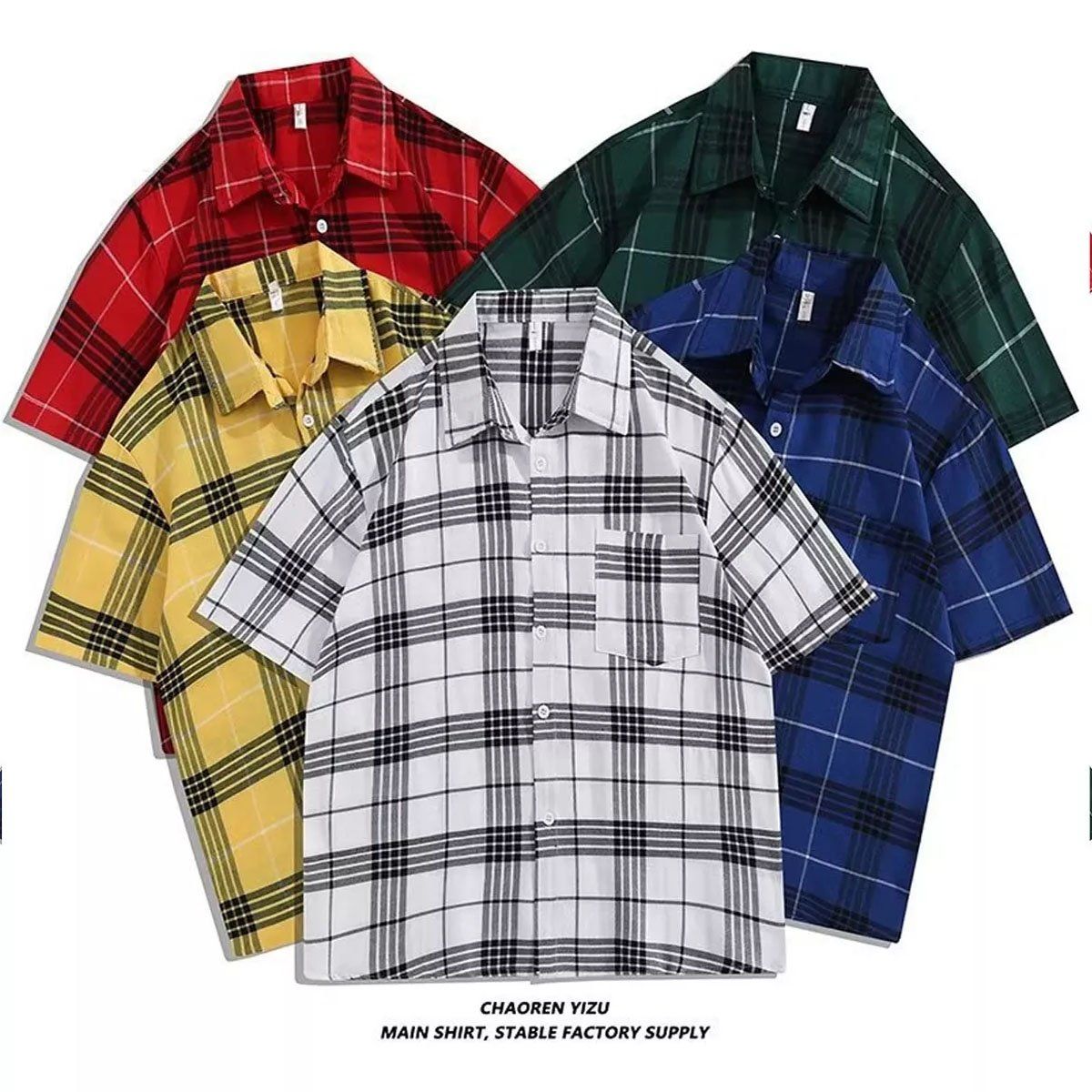 EDWINAYY - Hombre Camisa Cuadros Camisa Le?adora Hombre Verano Camisa