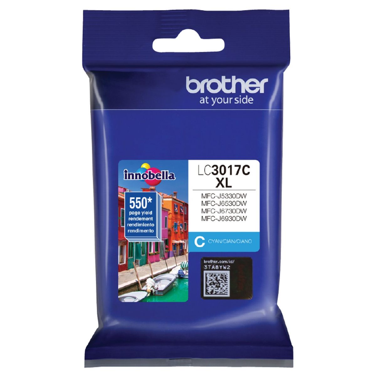 BROTHER - Cartucho de tinta LC3017C Cian rendimiento 550 páginas