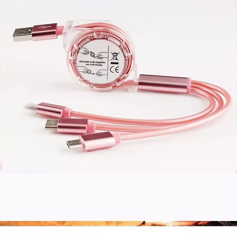 EDWINAYY - Cable 3 En 1 Usb Cargador Para Android iPhone Tipo-c 1m