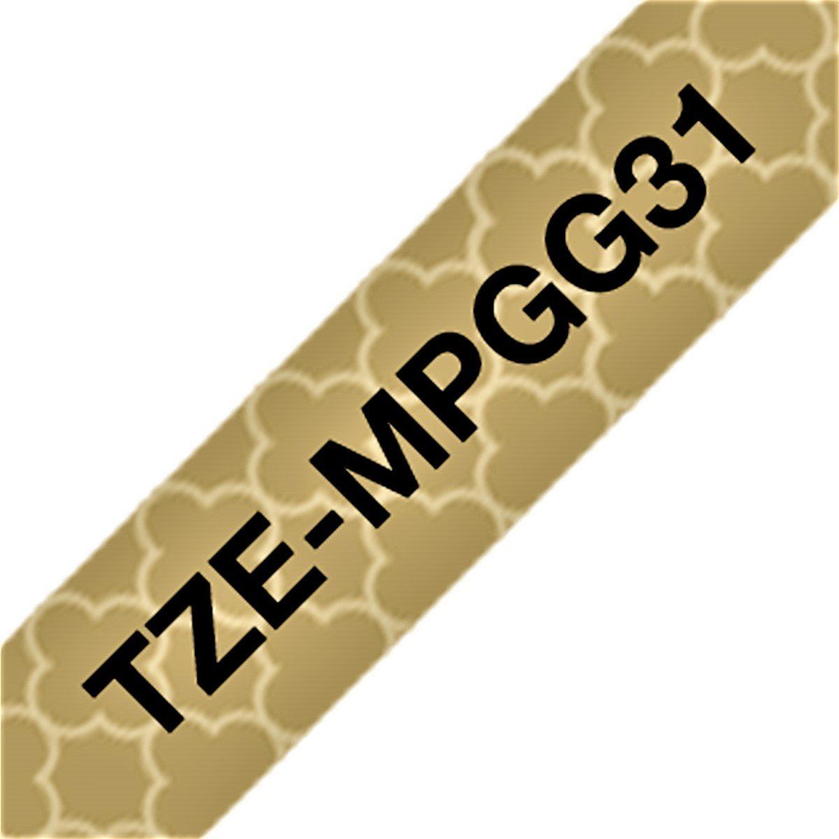 BROTHER - Cinta TZe-MPGG31 adhesiva 12mm x 4mts rombos dorados
