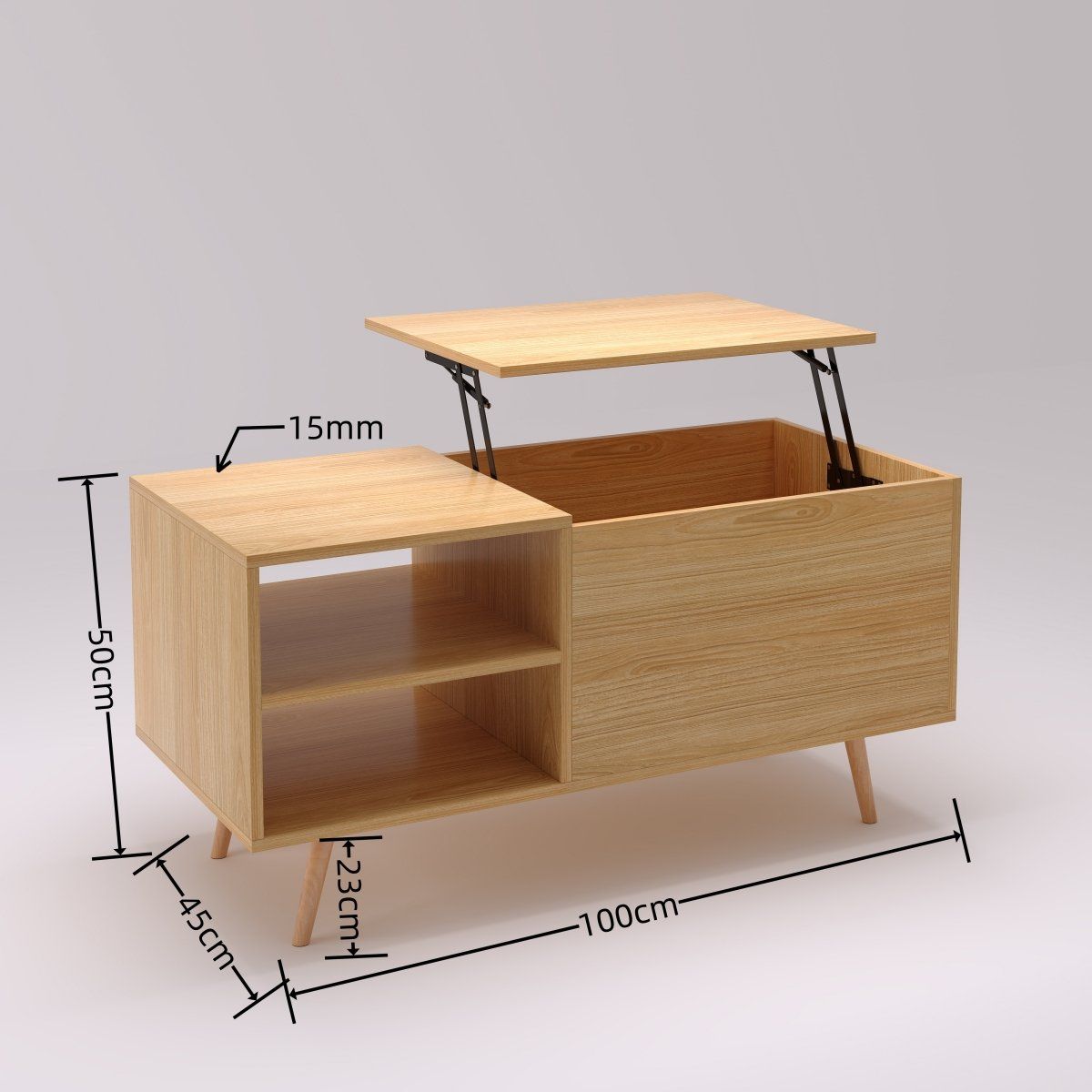 GENERICO - Mesa De Centro Elevable Para Living 100 X 45 X 50 Cm