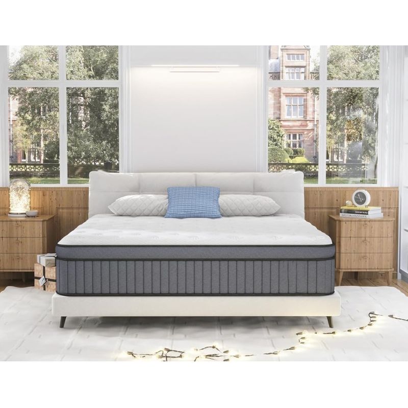 YOMYM - Colchón Premium King Size Upright 3 Caras Blanco Roto 90×190×27cm