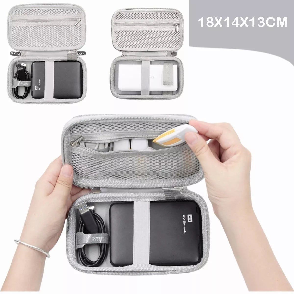 EDWINAYY - Estuche Organizador De Cables Cargador Audífonos Bolso Viaje