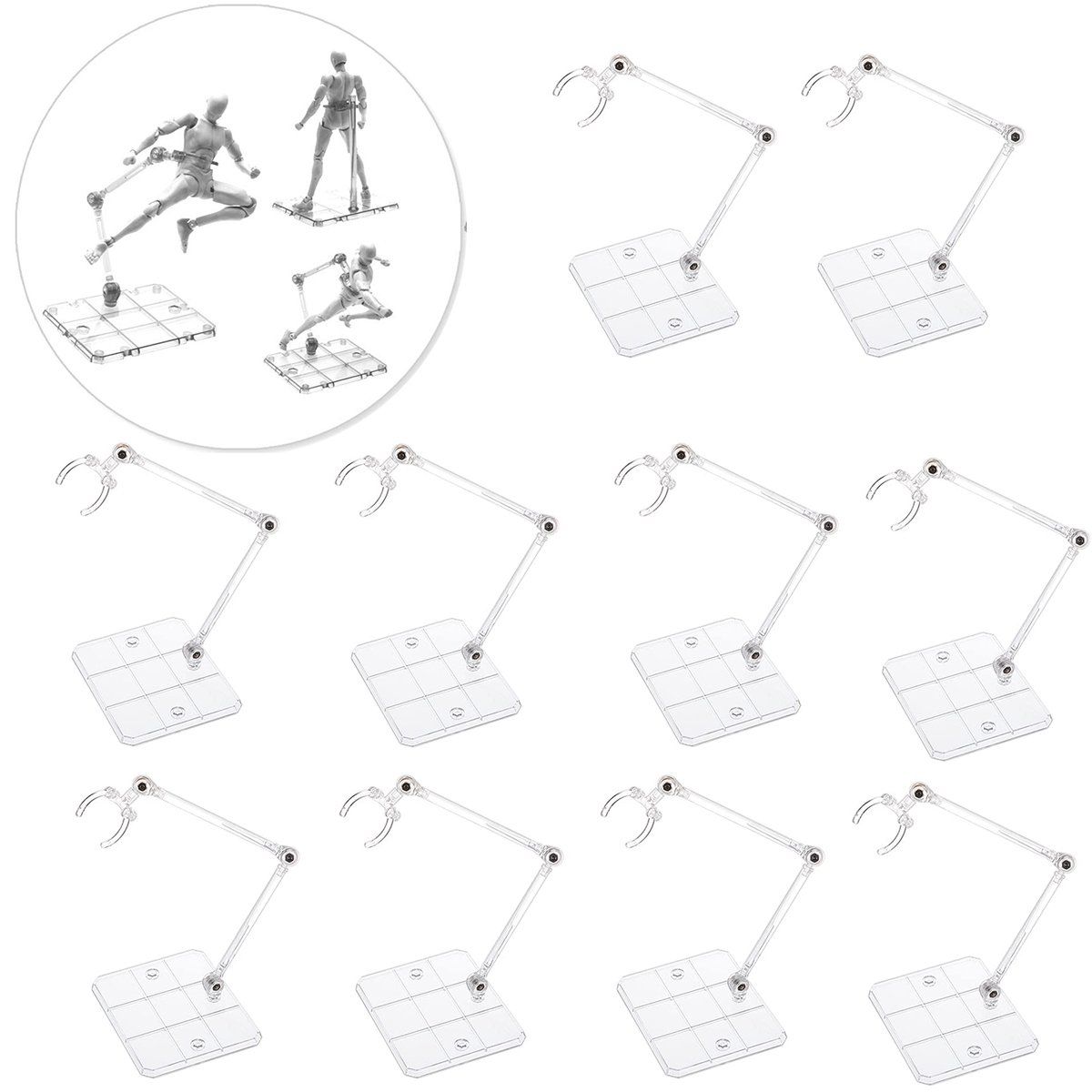 BITART - 10 Piezas De Soporte Base Para Figura De Acción De Montaje