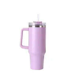 GENERICO - 40oz Vaso Térmico De Acero Inoxidable Con Tapa Popote-Violeta