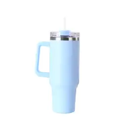 GENERICO - 40oz Vaso Térmico De Acero Inoxidable Con Tapa Popote-Azul