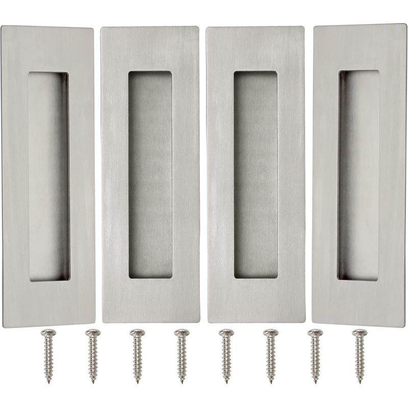 KUANGYE - 4 Asa Rectangular Embutida Puerta Closet Acero 100mm X 50mm
