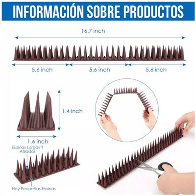 Imagen 2 del producto 12pz Picos Anti Palomas Protección Bardas Para Pájaros Púas