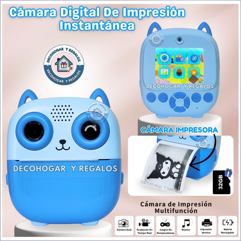 GENERICO - Cámara Digital de Impresión Térmica de Juguete Niños