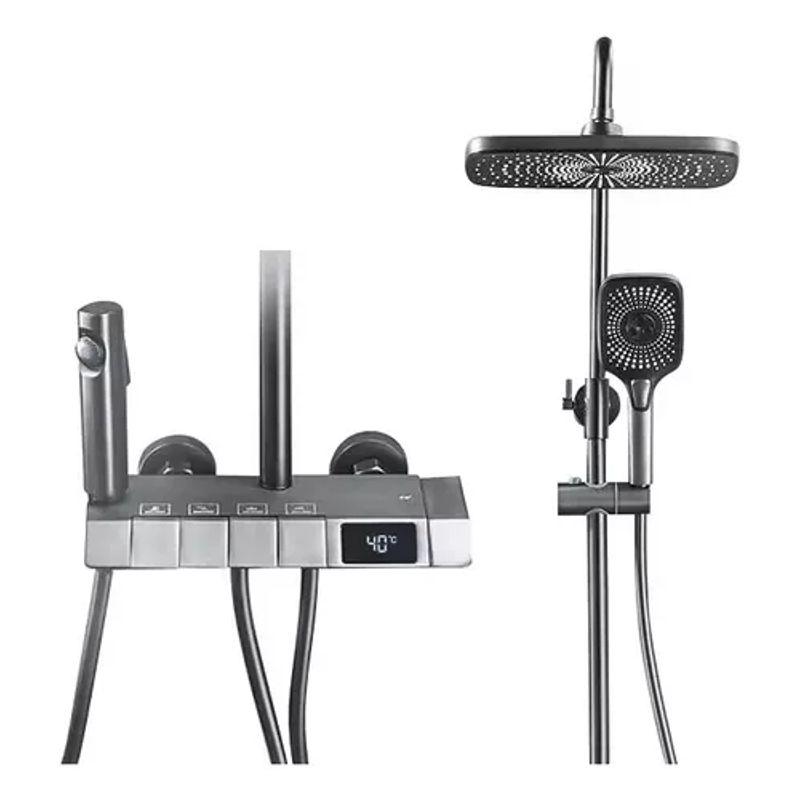 BITART - Ducha Columna Moderna 4 Funciones Llave Botones Digital gris