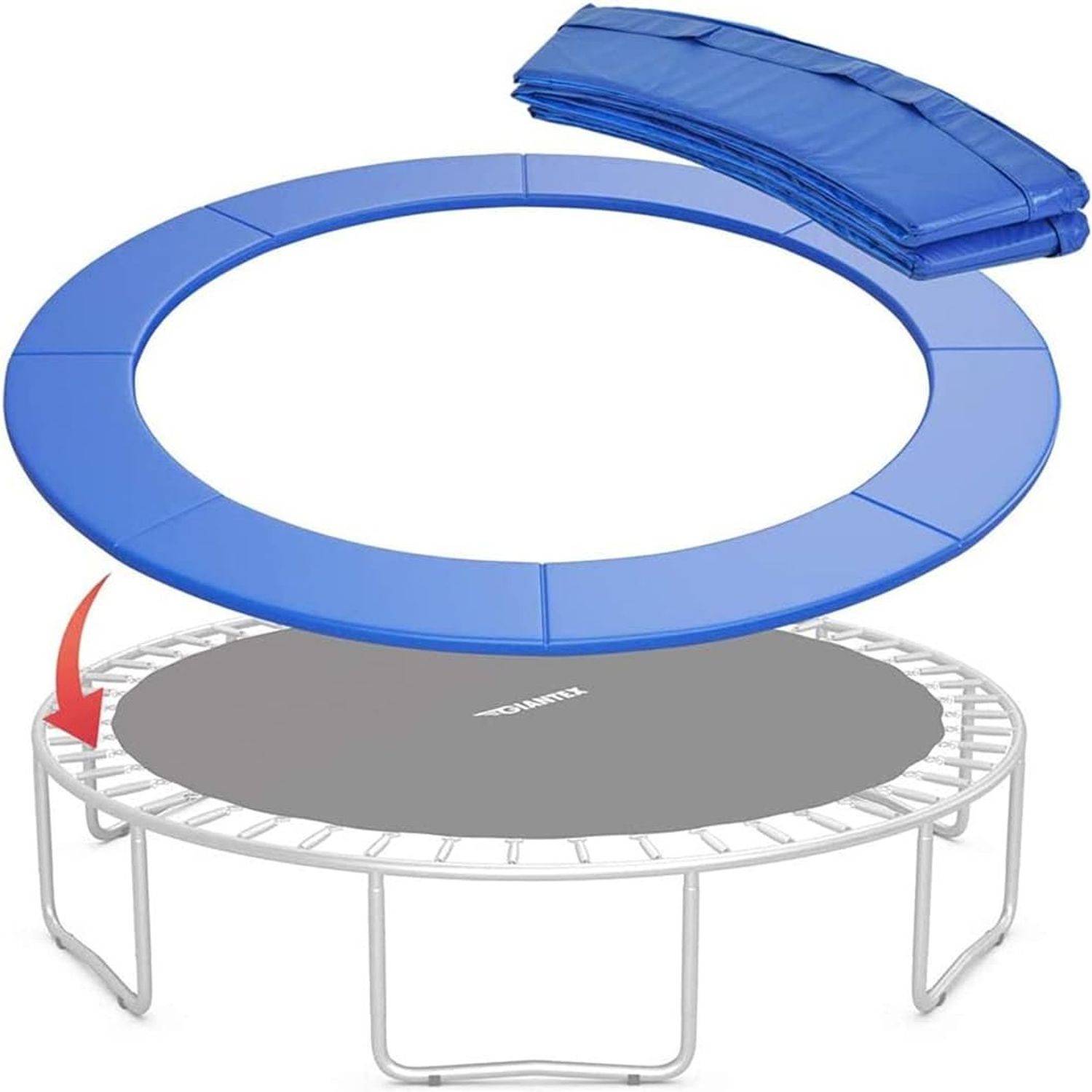 Cubierta Protectora Para Trampolín De 6 A 14 Pies, Con Malla 3D Transpirable Y Tejido Oxford 600D Anti-UV, Resistente A Lluvia Y Viento, Fácil Instalación Magnética