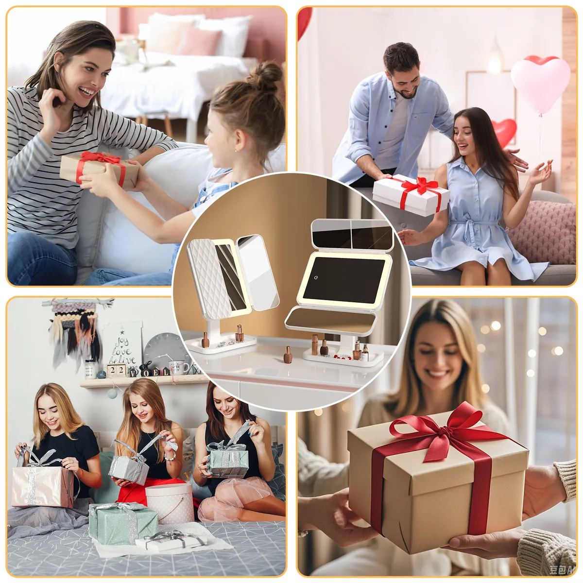 YAYKO - Espejo Para Maquillaje Aumentos 2x 3x Luz Led