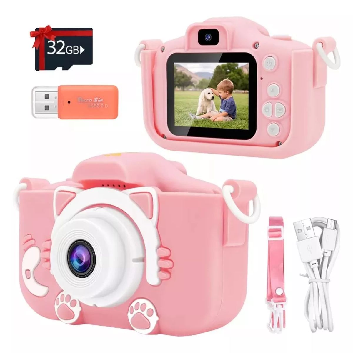 BITART - Cámara Digital Hd 1080p Con Tarjeta De 32gb Para Niños