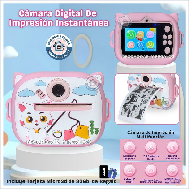 GENERICO - Cámara Digital de Impresión Térmica de Juguete Niños
