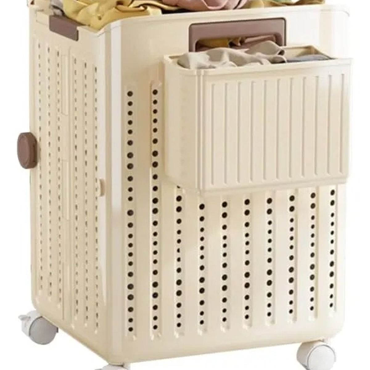 EVERSO - Canasta Lavandería Plegable Con Ruedas -cesto Portátil Hogar