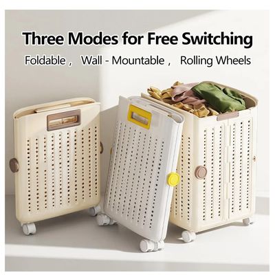 Imagen 2 del producto Canasta Lavandería Plegable Con Ruedas -cesto Portátil Hogar