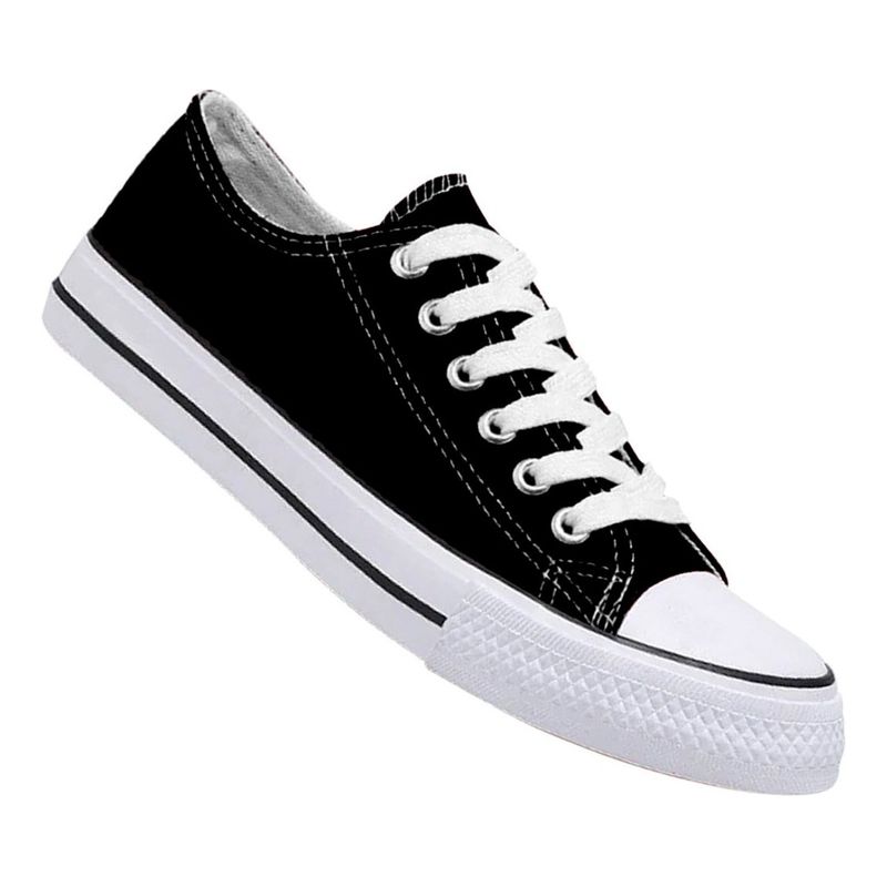 PAND G - Zapatilla Urbana De Lona Unisex  Negro y Blanco - 7089
