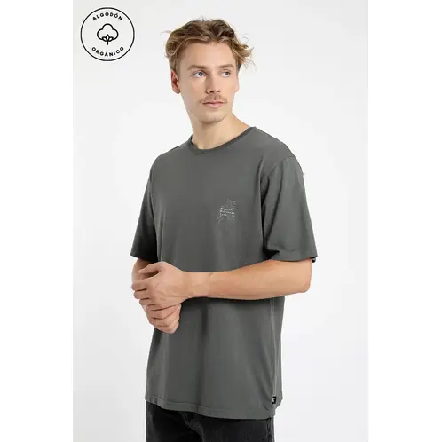 FROENS - Polera manga corta hombre Helechos verde algodón orgánico