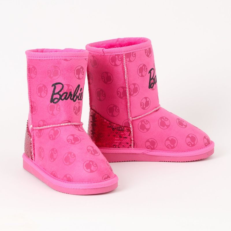 BARBIE - Pantuflas Tipo Botín Barbie con Lentejuelas - Niñas Tallas 21-28
