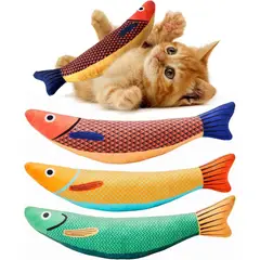 EVERSO - Pez Peluche Juguete Con Catnip Para Gato 24 Cm Saury Fish