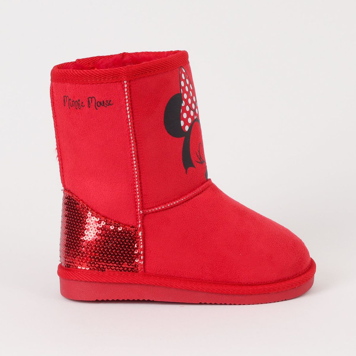 DISNEY - Bota Chiporro Niña Minnie Pestañas Rojo Disney