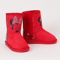 Bota Chiporro Niña Minnie Pestañas Rojo