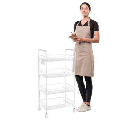 Imagen 2 del producto Carro Organizador Multiuso Acero Blanco 4 Bandejas Removibles