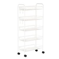 Carro Organizador Multiuso Acero Blanco 5 Bandejas Removibles
