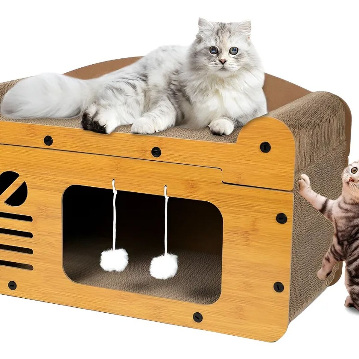 EVERSO - Rascadores De Cartón Tipo Casa Para Mascota Gatos Antiestres