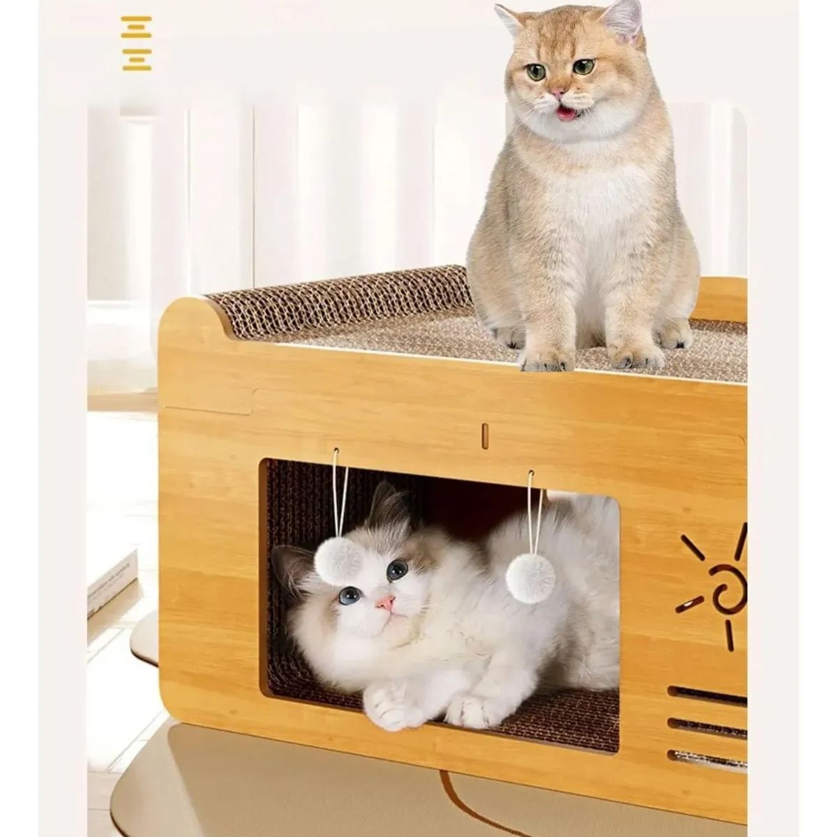 EVERSO - Rascadores De Cartón Tipo Casa Para Mascota Gatos Antiestres