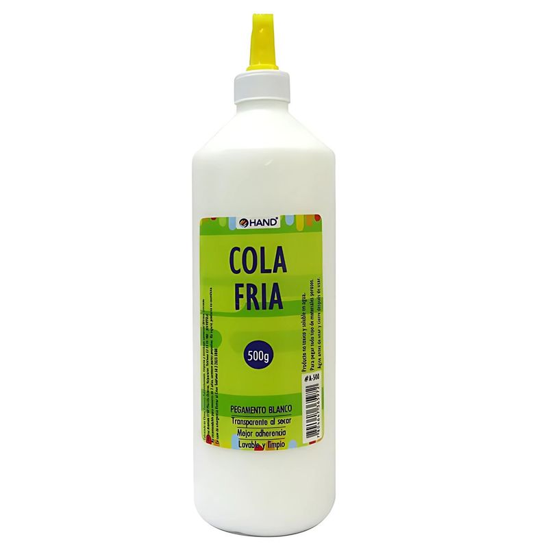 HAND - Pegamento Cola fría Blanco Botella No Tóxico 500g - SC