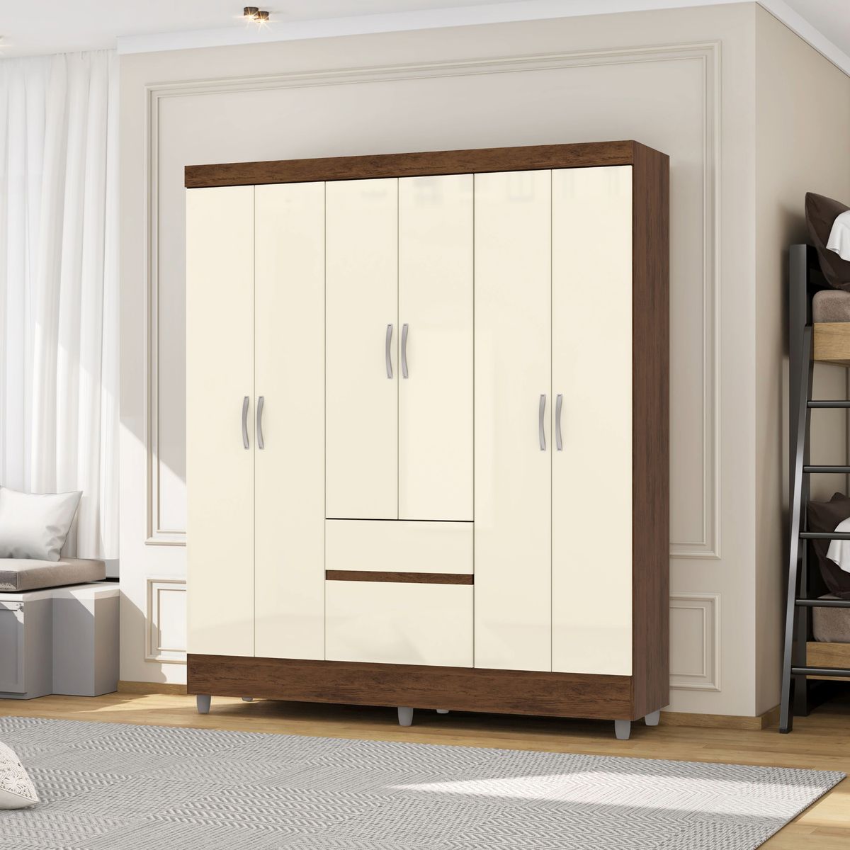 JDO & DESIGN - CLOSET 6P IDEAL IMBUIA CHAMPAGNE