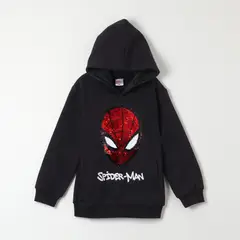 MARVEL - Poleron Cerrado Con Gorro Niño Spiderman Red Negro