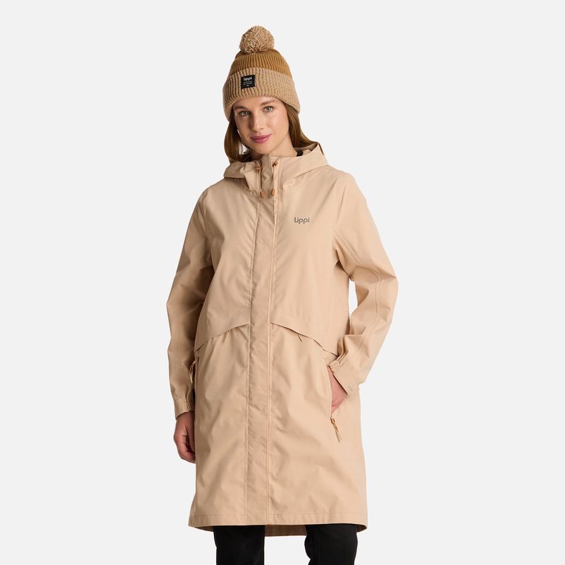 LIPPI - Chaqueta Mujer Mountains Live B-dry Long Jacket Caqui Lippi