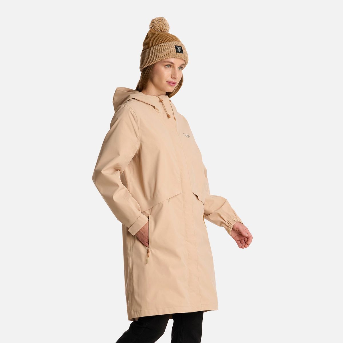LIPPI - Chaqueta Mujer Mountains Live B-dry Long Jacket Caqui Lippi