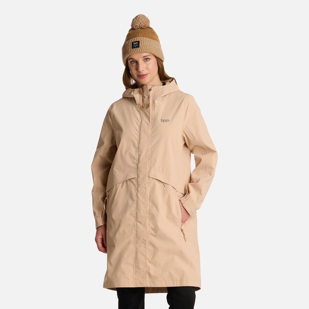 LIPPI - Chaqueta Mujer Mountains Live B-dry Long Jacket Caqui Lippi