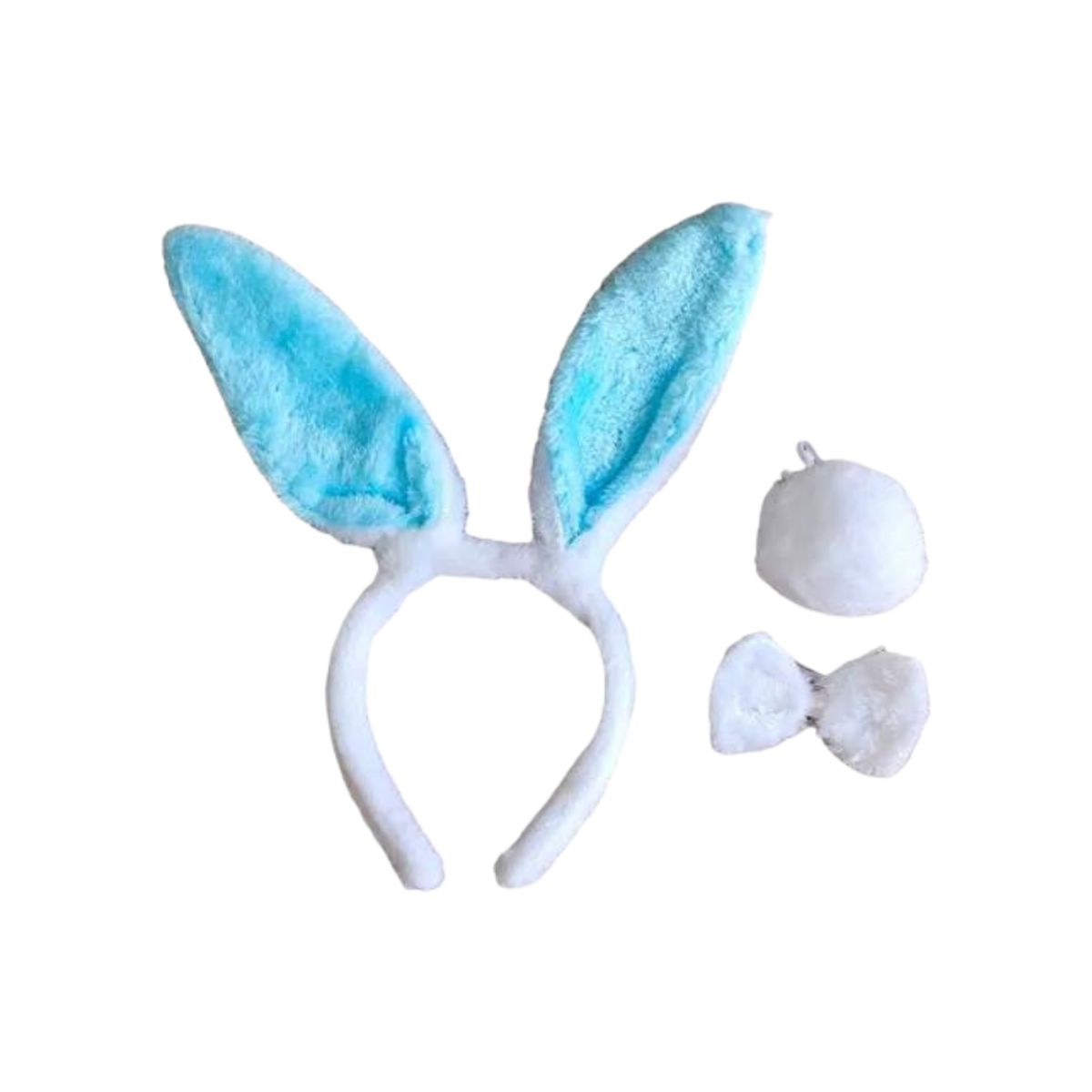 GENERICO - Disfraz Niña Conejita Tutú+orejas+humita+Cola Celeste-Blanco