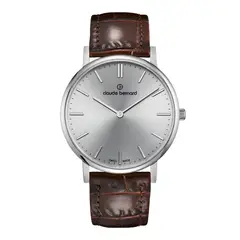CLAUDE BERNARD - Reloj Slim Line Esfera Plateada Hombre