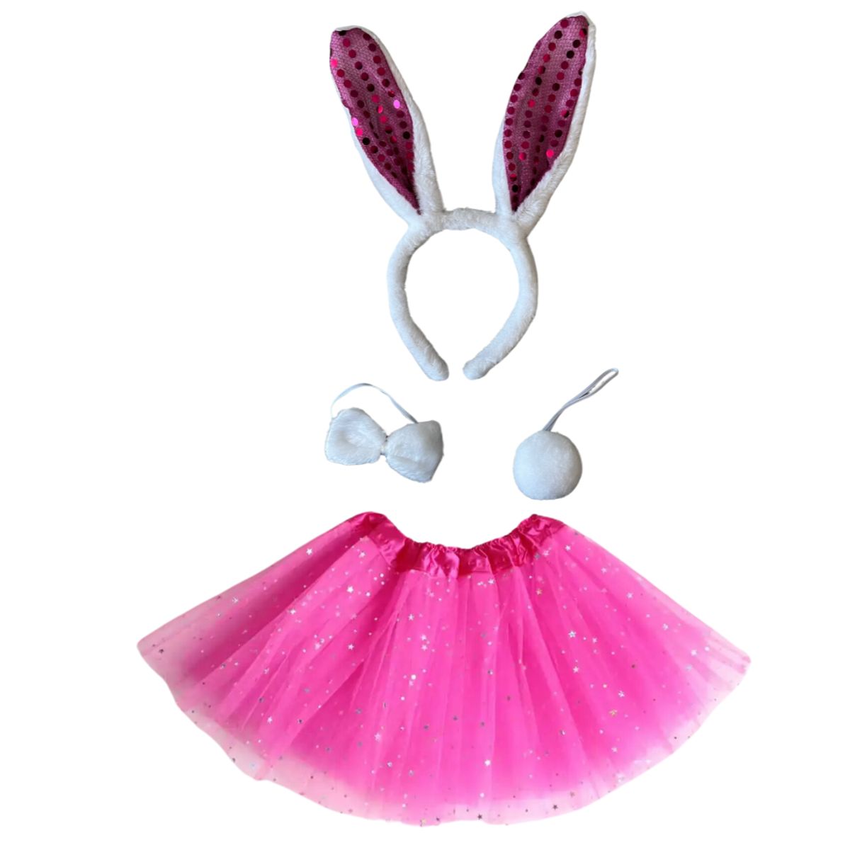 GENERICO - Disfraz Niña Conejita Tutú +orejas +humita Y Cola Fucsia