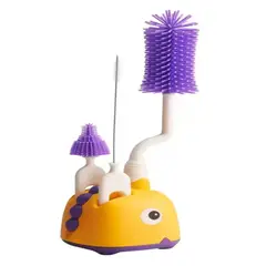 GENERICO - Set Cepillo De Silicona Limpiadores Mamadera Con Escurridor