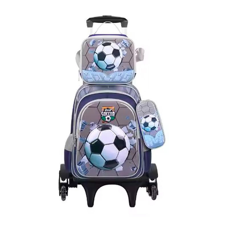 GLOBAL LATIN GROUP - Maleta Mochila 3 en 1 con ruedas y accesorios diseño de fútbol