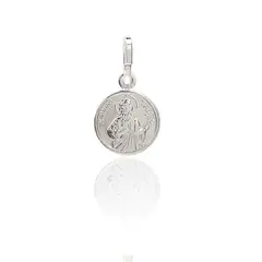 ANDREA COGGIOLA JOYAS - Colgante Medalla 10mm San Judas Tadeo Plata Fina 925