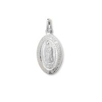 Colgante Medalla Virgen De Guadalupe Borde 21x14mm Plata Fina 925