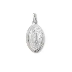 ANDREA COGGIOLA JOYAS - Colgante Medalla Virgen De Guadalupe Borde 21x14mm Plata Fina 925