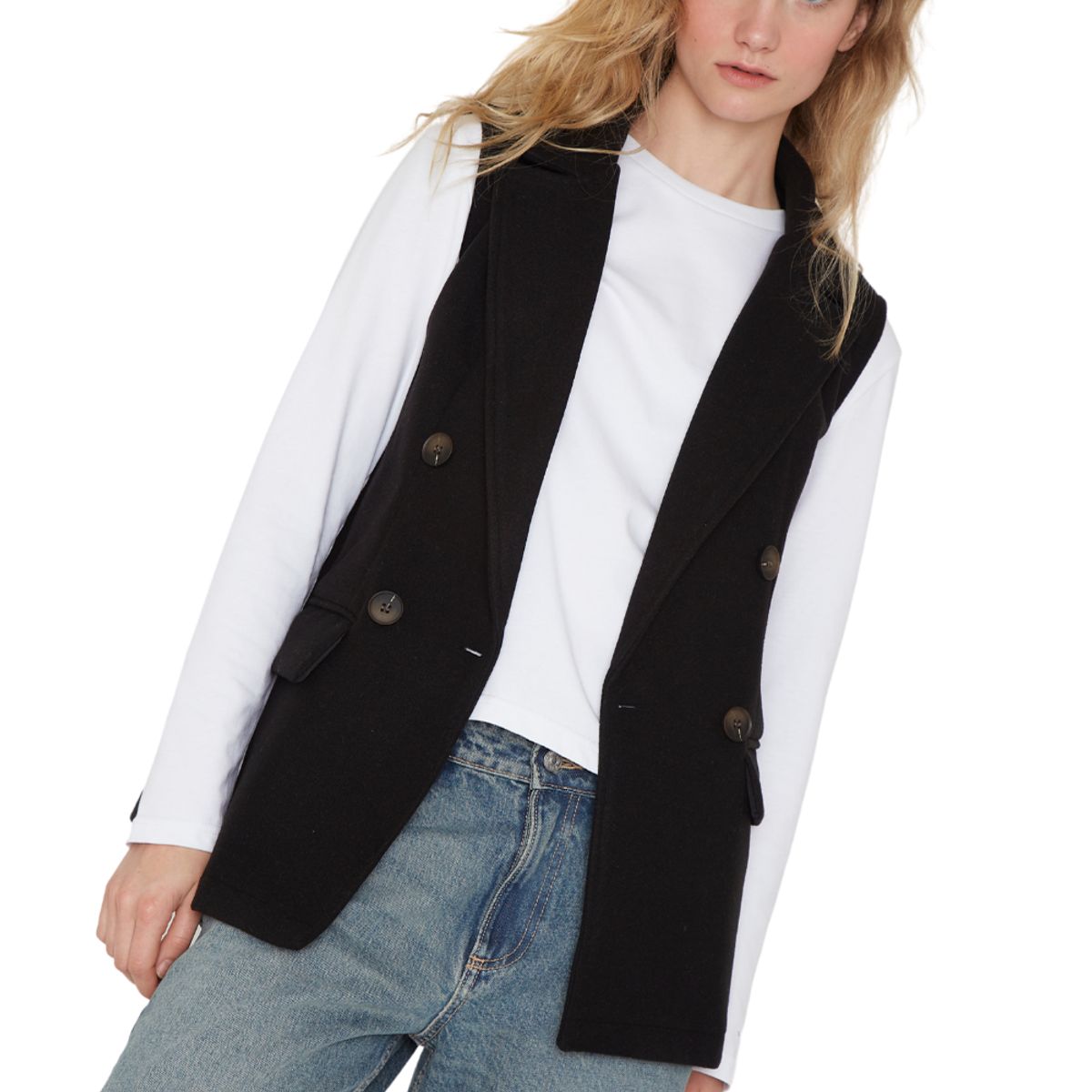 JACINTA TIENDA - Chaqueta Royal sin mangas negra Jacinta Tienda